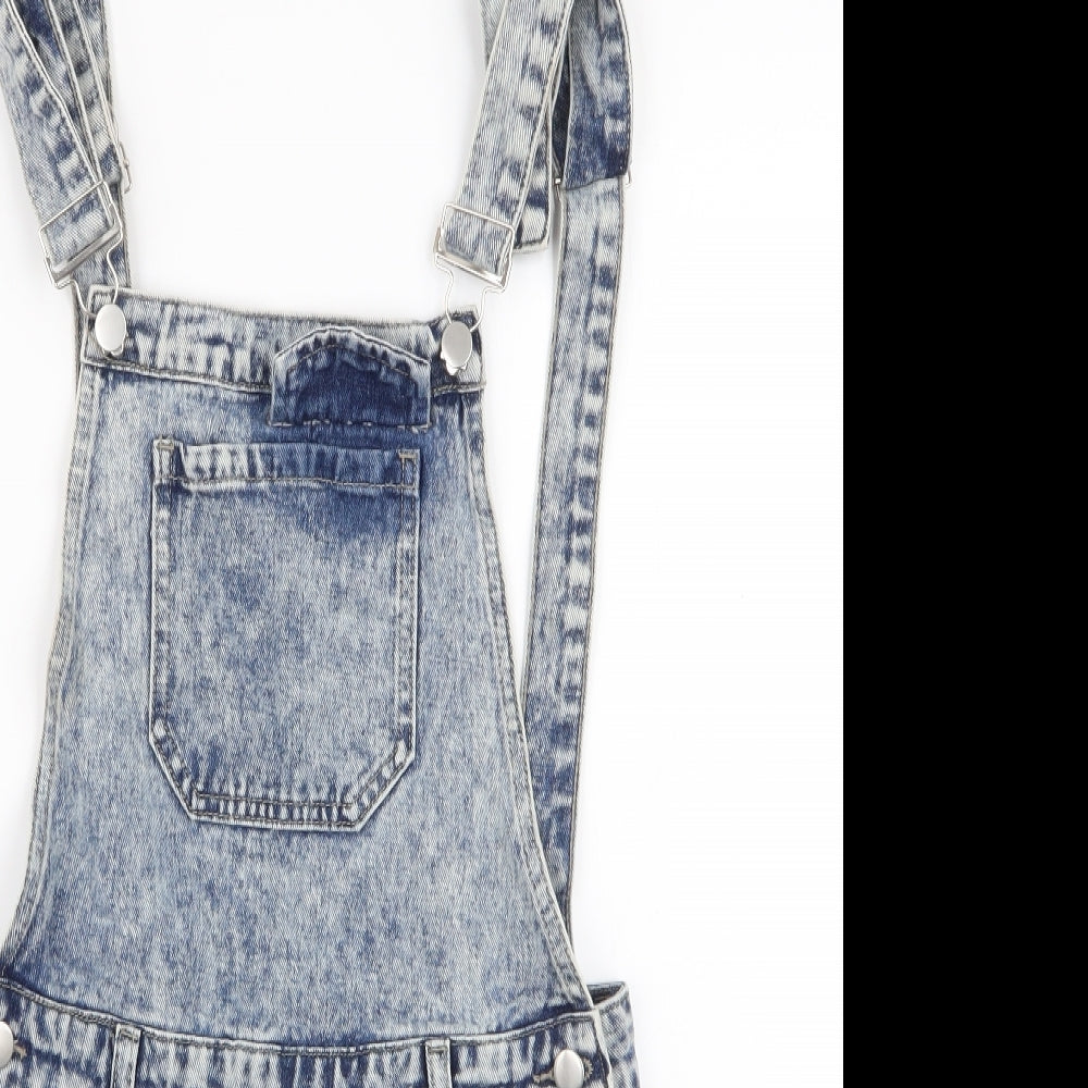 SheIn Womens Blue  Polyester Dungaree One-Piece Size S L3 in Button