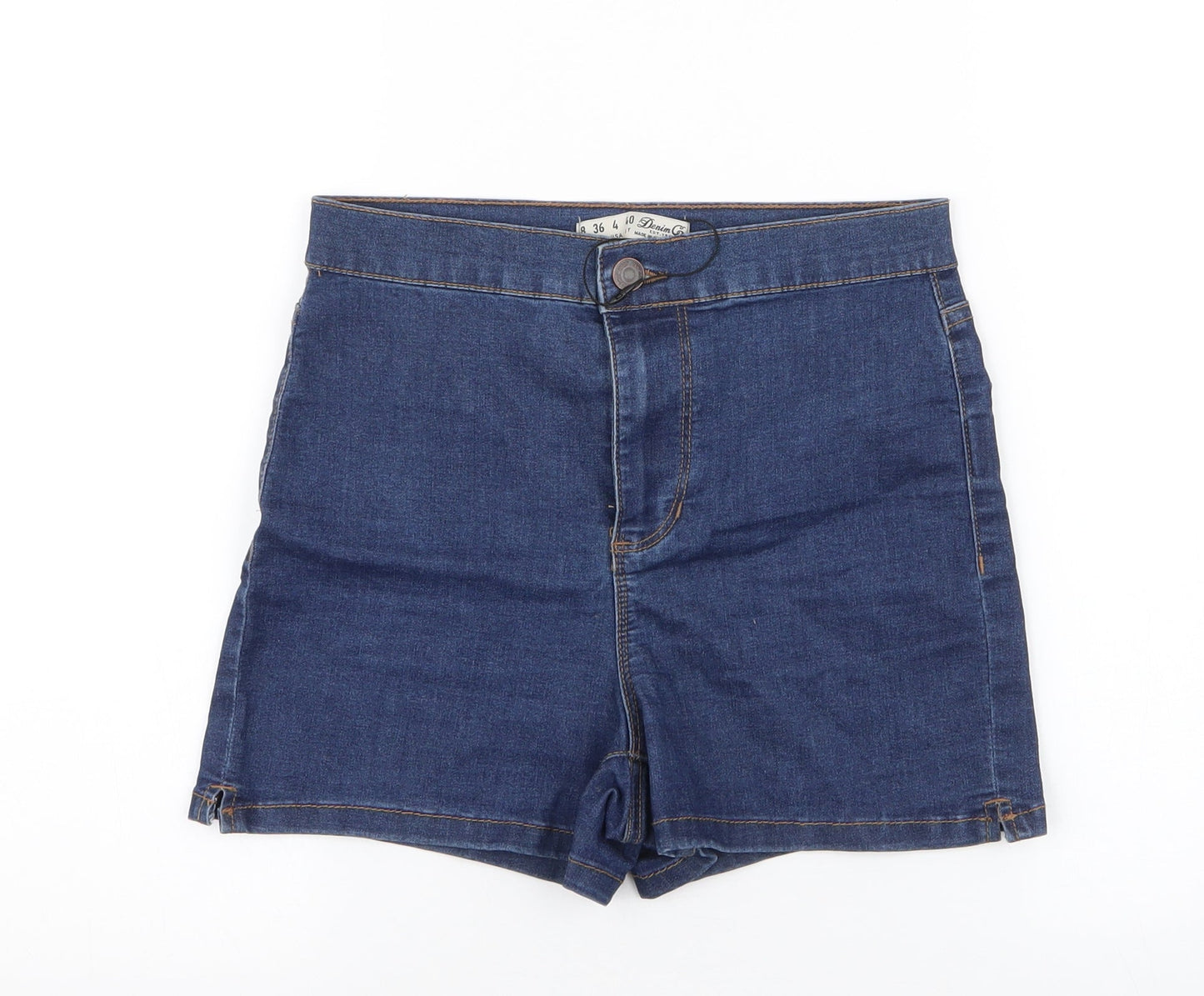 Denim & Co. Womens Blue  Cotton Hot Pants Shorts Size 8 L3 in Regular Button