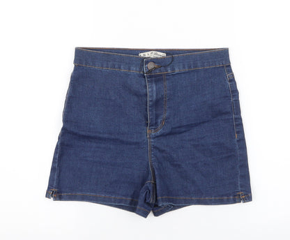 Denim & Co. Womens Blue  Cotton Hot Pants Shorts Size 8 L3 in Regular Button