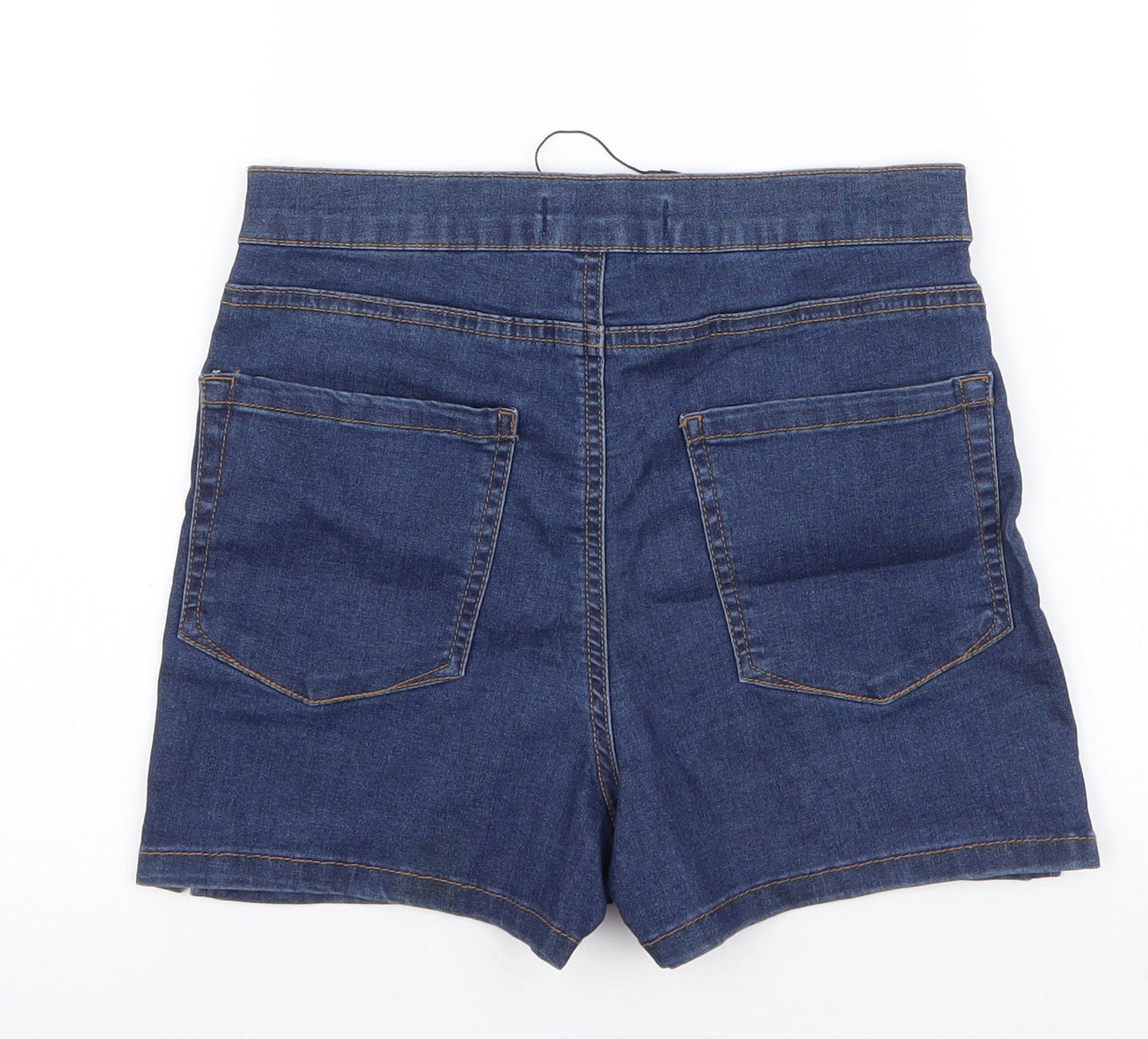 Denim & Co. Womens Blue  Cotton Hot Pants Shorts Size 8 L3 in Regular Button