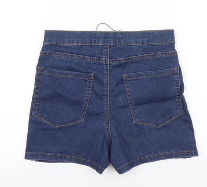 Denim & Co. Womens Blue  Cotton Hot Pants Shorts Size 8 L3 in Regular Button