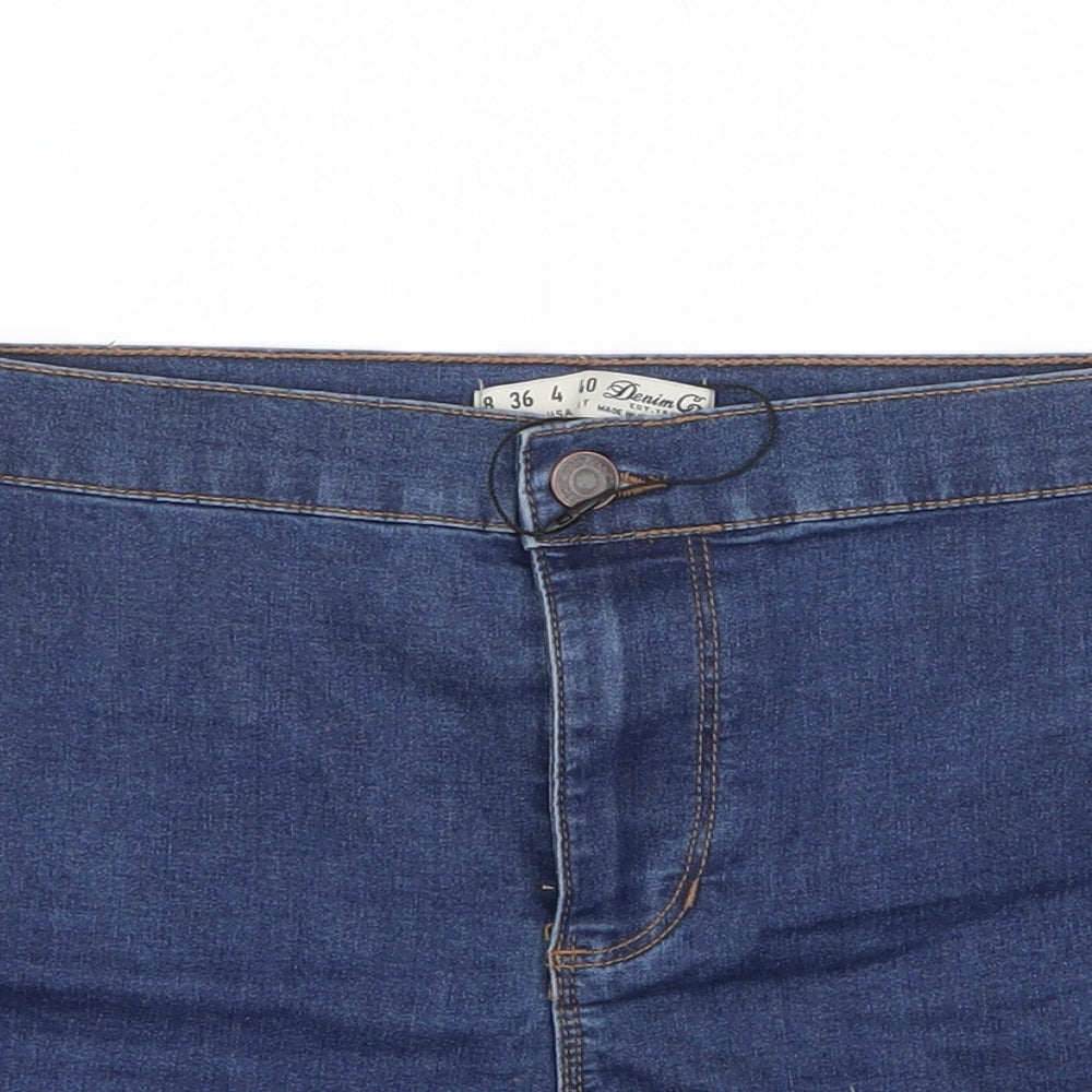 Denim & Co. Womens Blue  Cotton Hot Pants Shorts Size 8 L3 in Regular Button