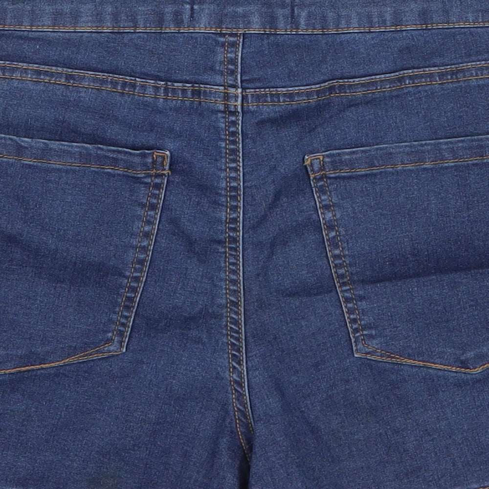 Denim & Co. Womens Blue  Cotton Hot Pants Shorts Size 8 L3 in Regular Button