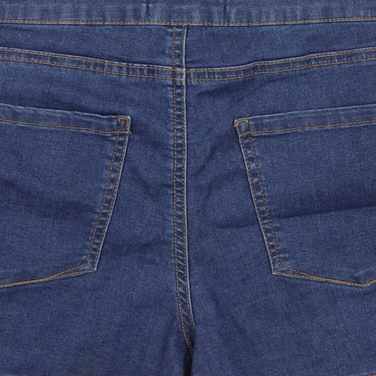 Denim & Co. Womens Blue  Cotton Hot Pants Shorts Size 8 L3 in Regular Button