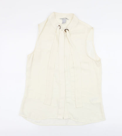 Womens UK Size 8 H&M Ivory Basic Blouse