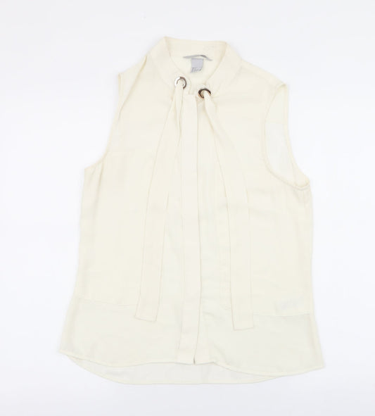 Womens UK Size 8 H&M Ivory Basic Blouse