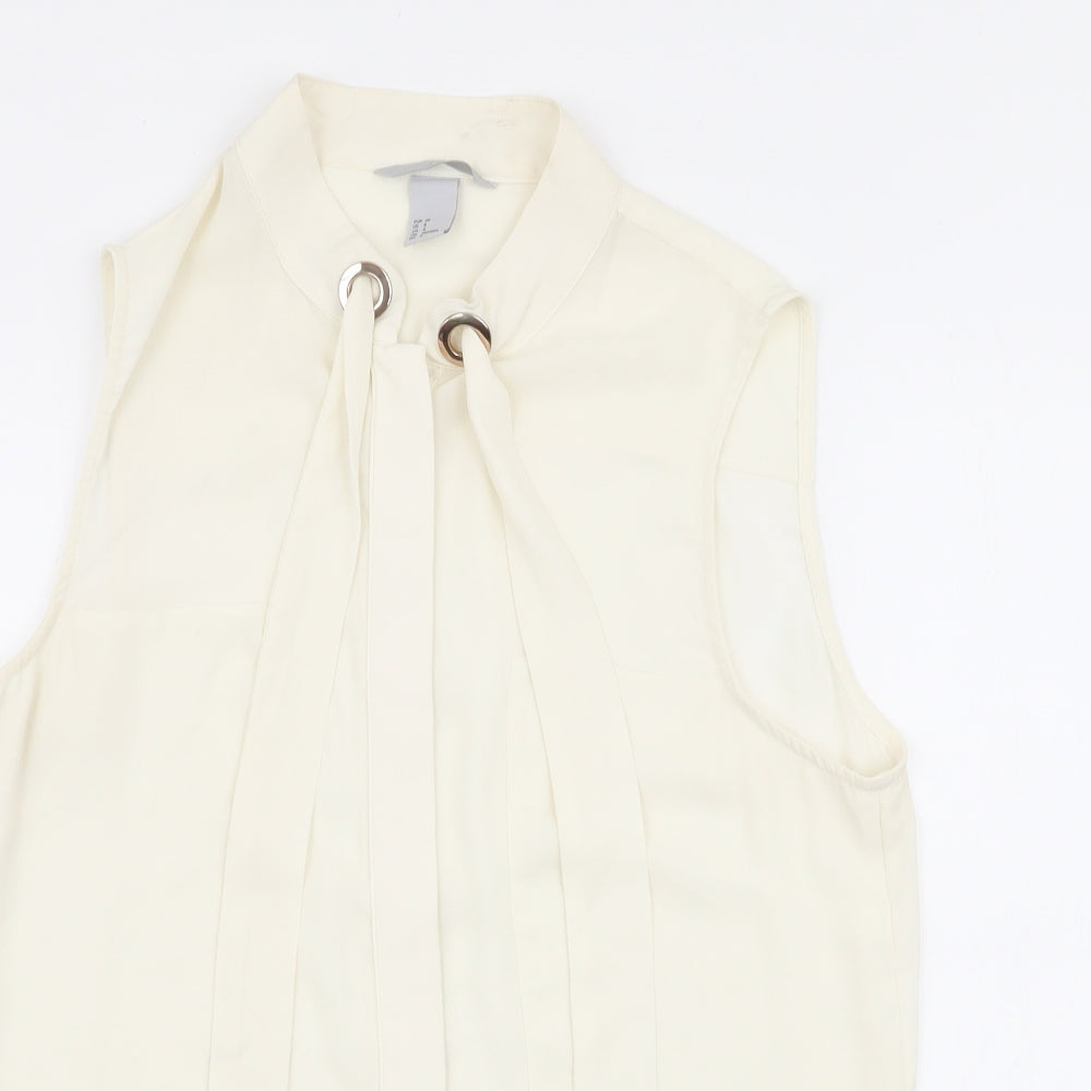 Womens UK Size 8 H&M Ivory Basic Blouse