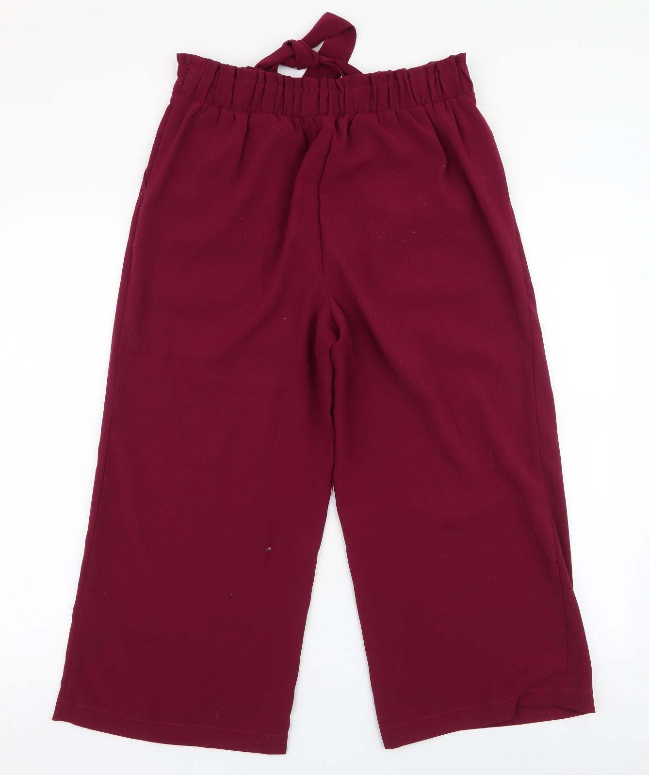 New Look Womens Purple  Polyester Cropped Trousers Size 10 L22 in Regular Tie