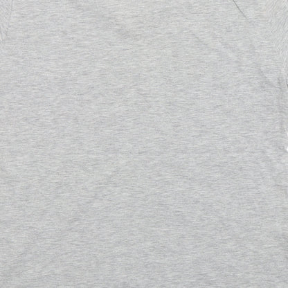 Stradivarius Womens Grey  Cotton Basic T-Shirt Size S Round Neck