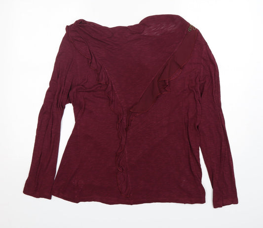 Per Una  Womens Purple  Viscose Basic T-Shirt Size 20 Round Neck