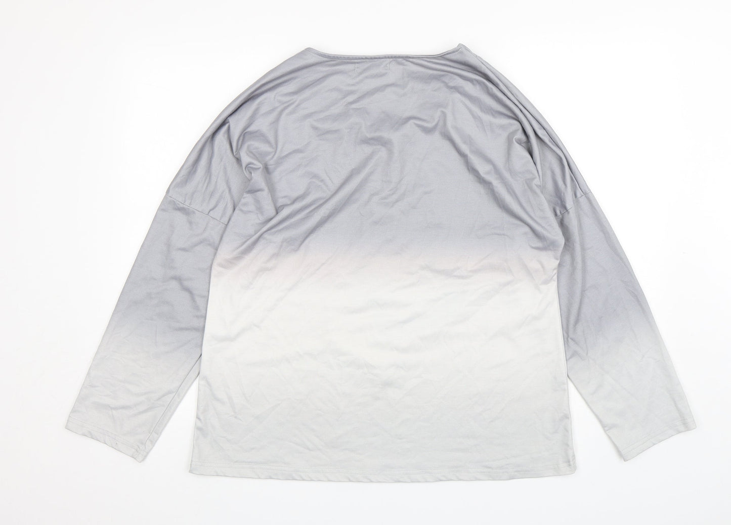 Sheilay Womens Grey  Polyester Pullover Sweatshirt Size L  Pullover
