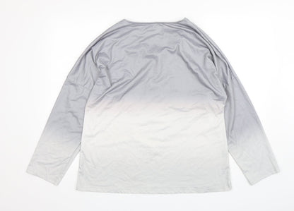 Sheilay Womens Grey  Polyester Pullover Sweatshirt Size L  Pullover