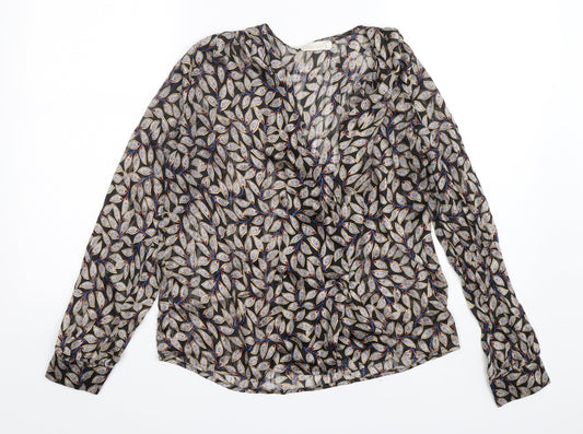 capsule Womens Multicoloured Paisley Polyester Basic Blouse Size M V-Neck