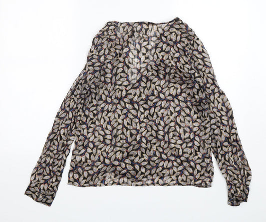 capsule Womens Multicoloured Paisley Polyester Basic Blouse Size M V-Neck