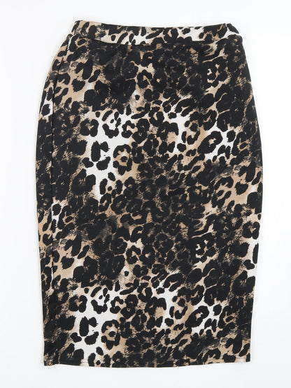Boohoo Womens Multicoloured Animal Print Polyester Straight & Pencil Skirt Size 10