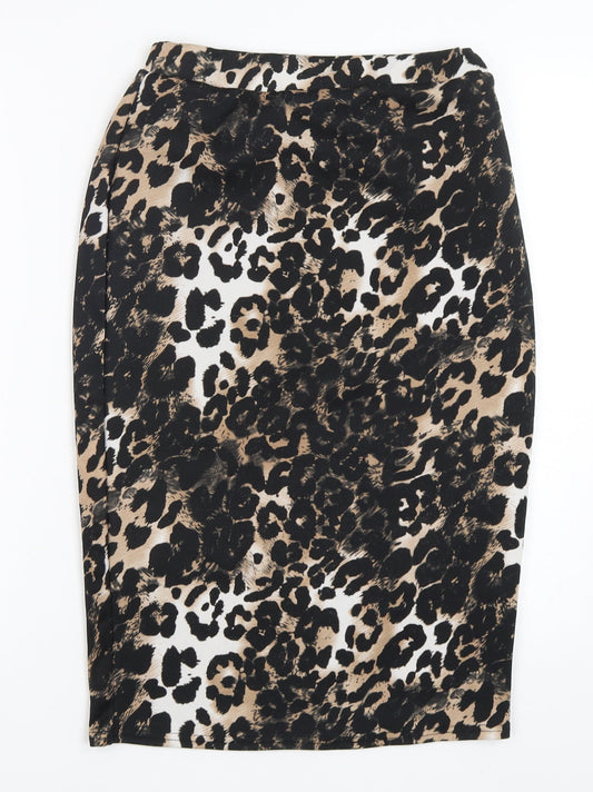 Boohoo Womens Multicoloured Animal Print Polyester Straight & Pencil Skirt Size 10
