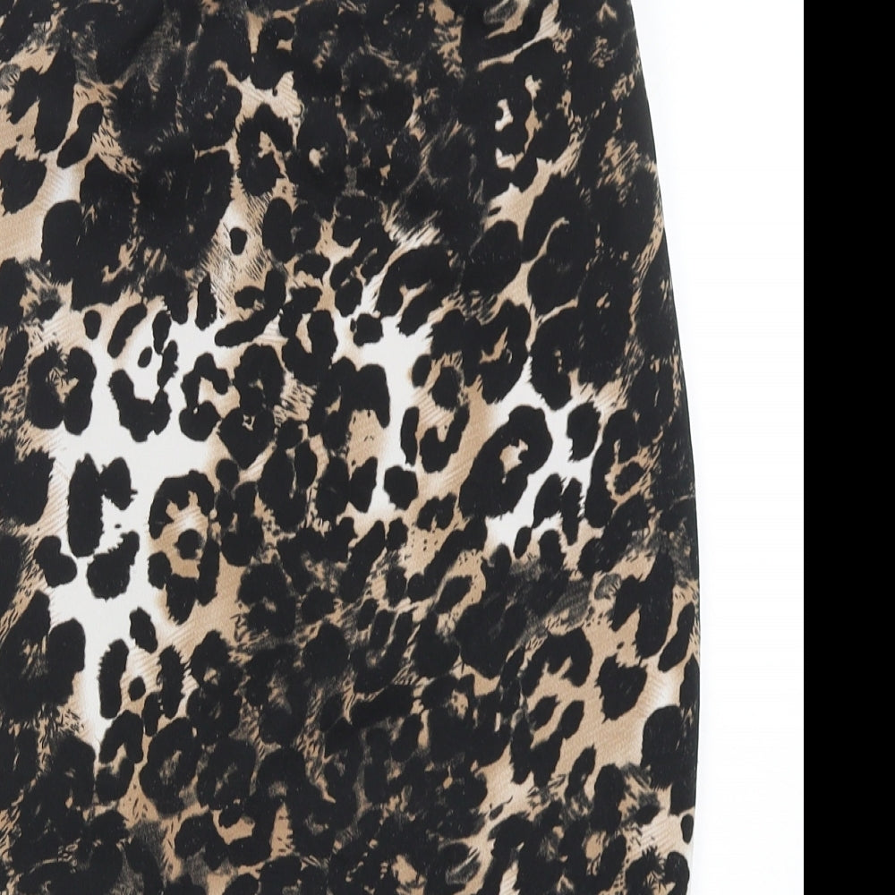 Boohoo Womens Multicoloured Animal Print Polyester Straight & Pencil Skirt Size 10