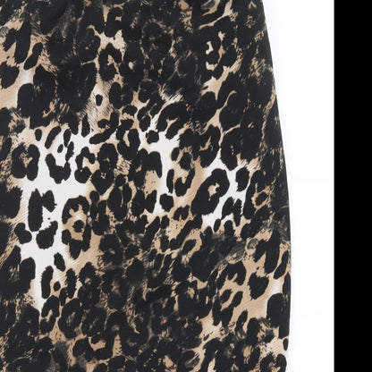 Boohoo Womens Multicoloured Animal Print Polyester Straight & Pencil Skirt Size 10