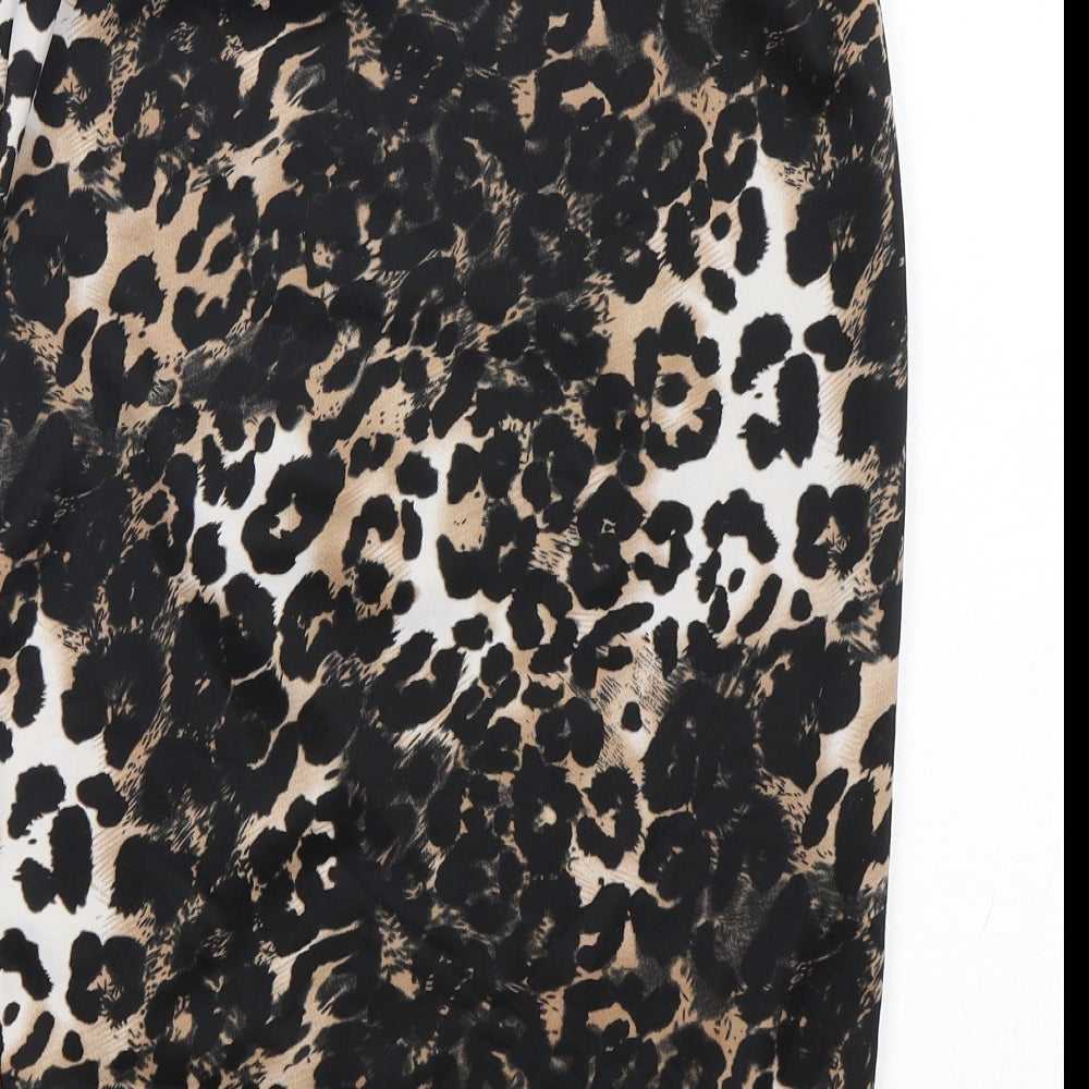 Boohoo Womens Multicoloured Animal Print Polyester Straight & Pencil Skirt Size 10