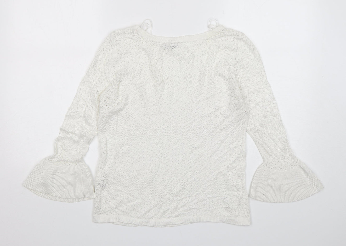 Womens UK Size M Stradivarius White Pullover Jumper