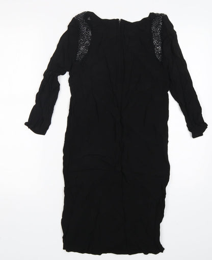 Glassons Womens Black  Viscose Mini  Size 8  Round Neck