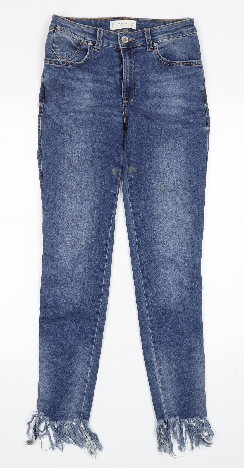 Mango Womens Blue  Cotton Skinny Jeans Size 8 L30 in Regular