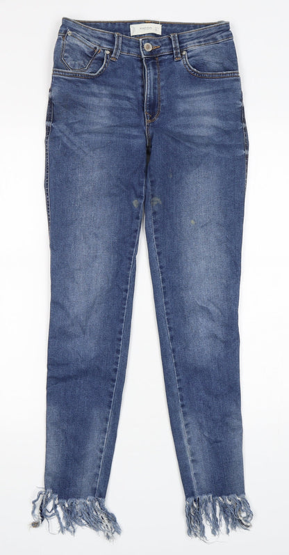 Mango Womens Blue  Cotton Skinny Jeans Size 8 L30 in Regular