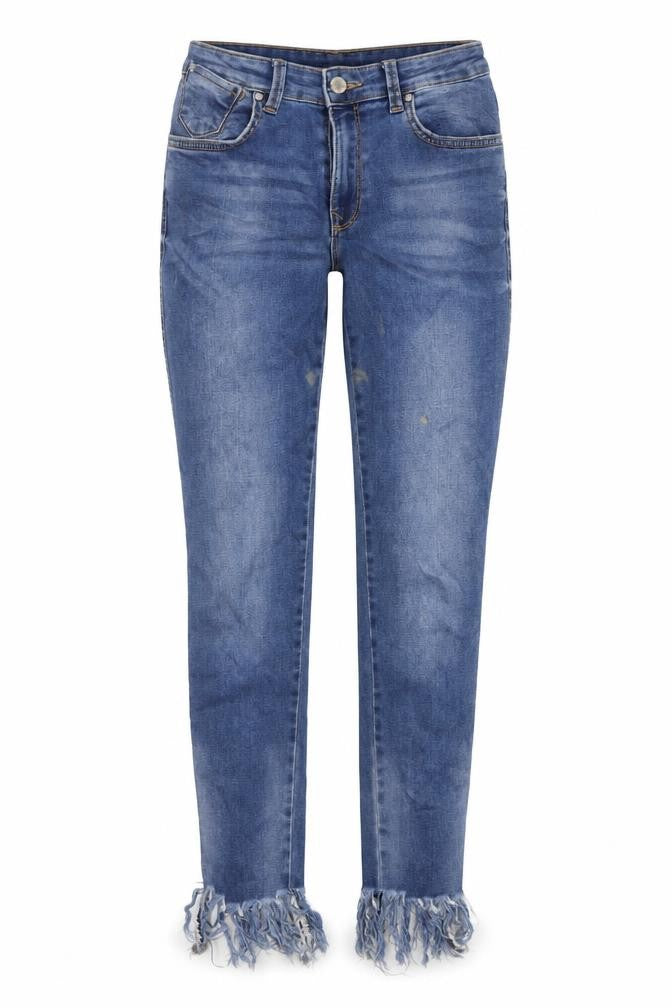 Front view of Mango women’s blue cotton skinny jeans, size UK 8, 30-inch leg regular