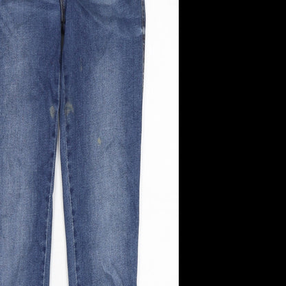 Mango Womens Blue  Cotton Skinny Jeans Size 8 L30 in Regular
