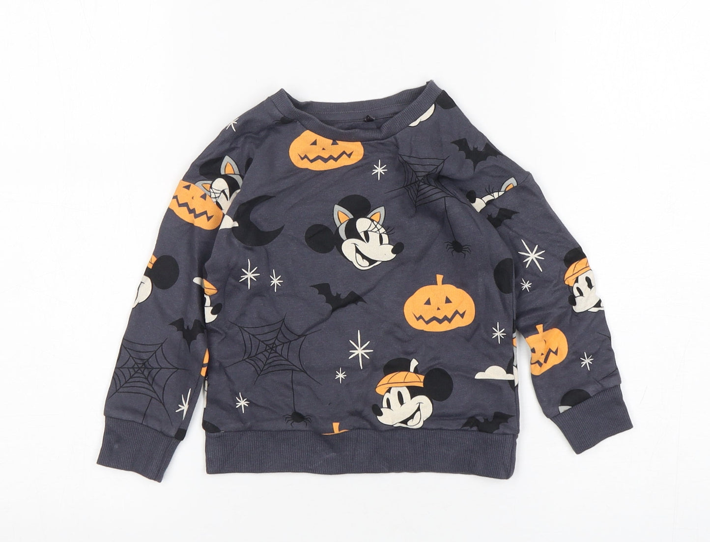 George Boys Grey Geometric Cotton Pullover Jumper Size 12-18 Months  Pullover - Mickey and Friends