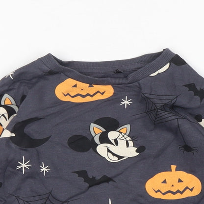 George Boys Grey Geometric Cotton Pullover Jumper Size 12-18 Months  Pullover - Mickey and Friends
