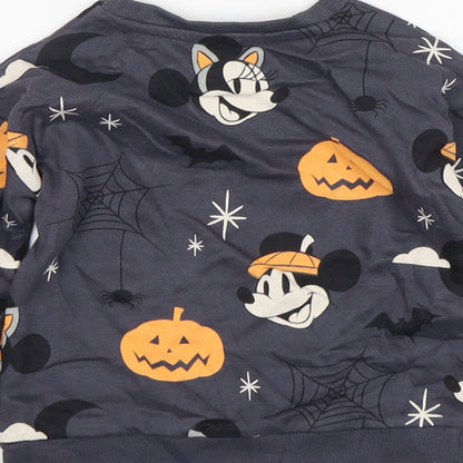 George Boys Grey Geometric Cotton Pullover Jumper Size 12-18 Months  Pullover - Mickey and Friends