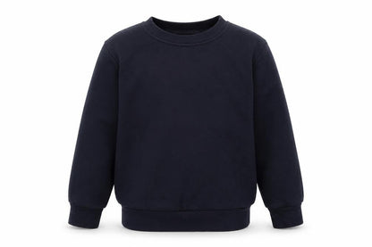 Front view of George boys’ blue cotton pullover sweatshirt, size 5-6, years pullover - school wear