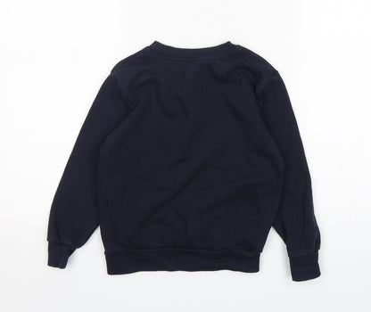 George Boys Blue  Cotton Pullover Sweatshirt Size 5-6 Years  Pullover - School Wear