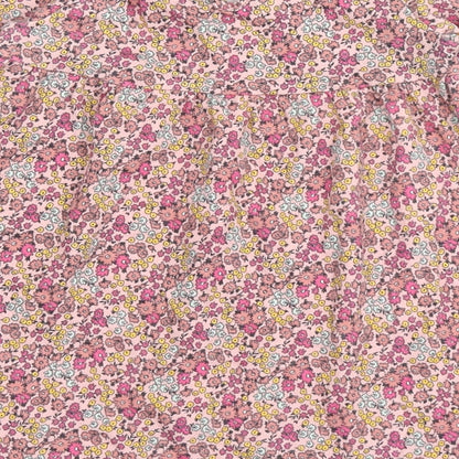 F&F Girls Pink Floral Cotton T-Shirt Dress  Size 12-18 Months  Round Neck Pullover