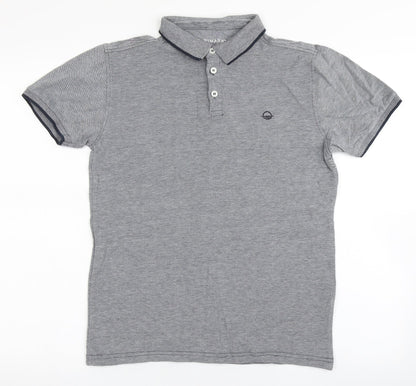 Primark Mens Grey  100% Cotton  Polo Size XS Collared Button