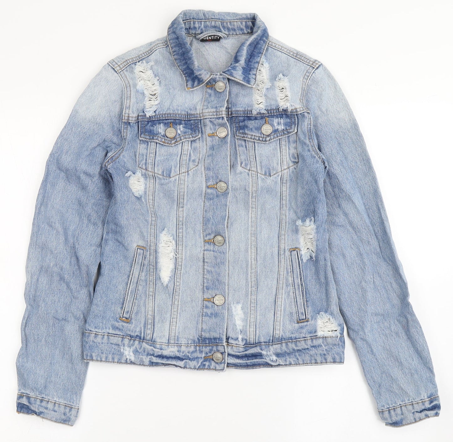Identity Womens Blue   Jacket  Size 4  Button