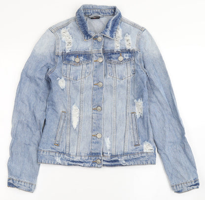 Identity Womens Blue   Jacket  Size 4  Button