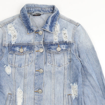 Identity Womens Blue   Jacket  Size 4  Button