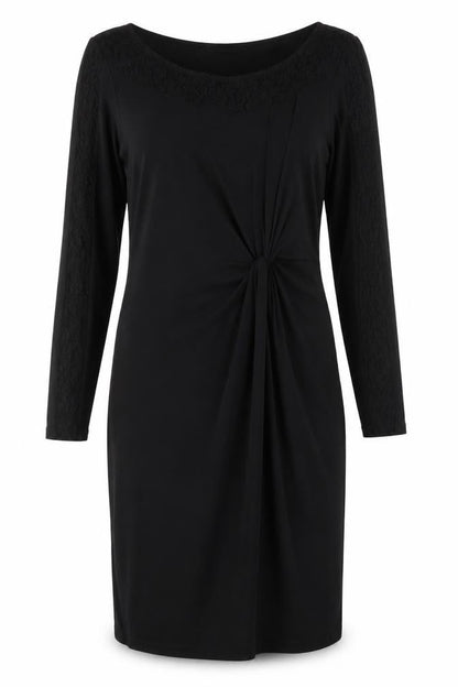 Per Una Womens Black  Viscose Sheath  Size 12  Round Neck  - Lace Trime