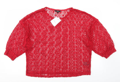 Womens UK Size 16 NEXT Red Pullover Jumper