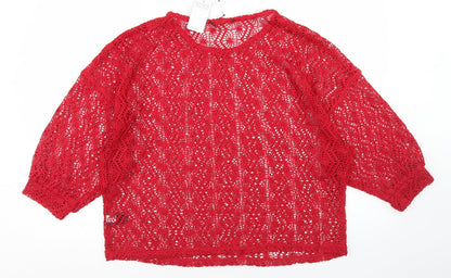 Womens UK Size 16 NEXT Red Pullover Jumper