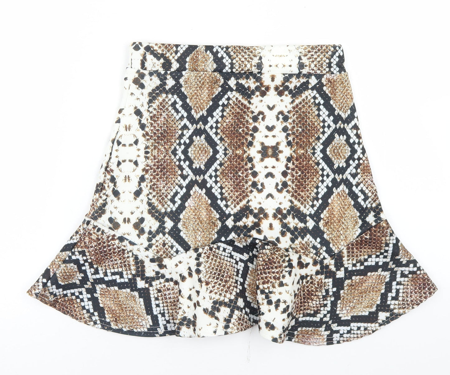 Nasty Gal Womens Beige Animal Print Polyester Trumpet Skirt Size 6