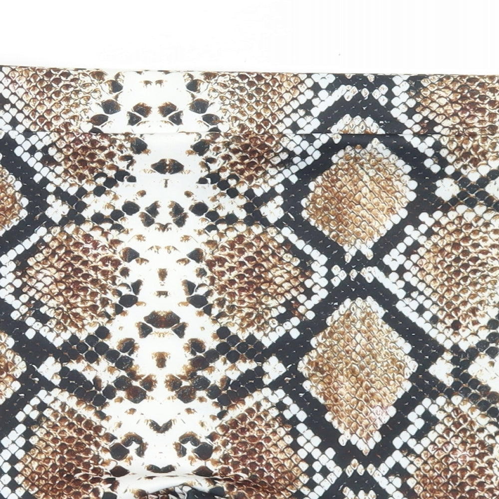 Nasty Gal Womens Beige Animal Print Polyester Trumpet Skirt Size 6