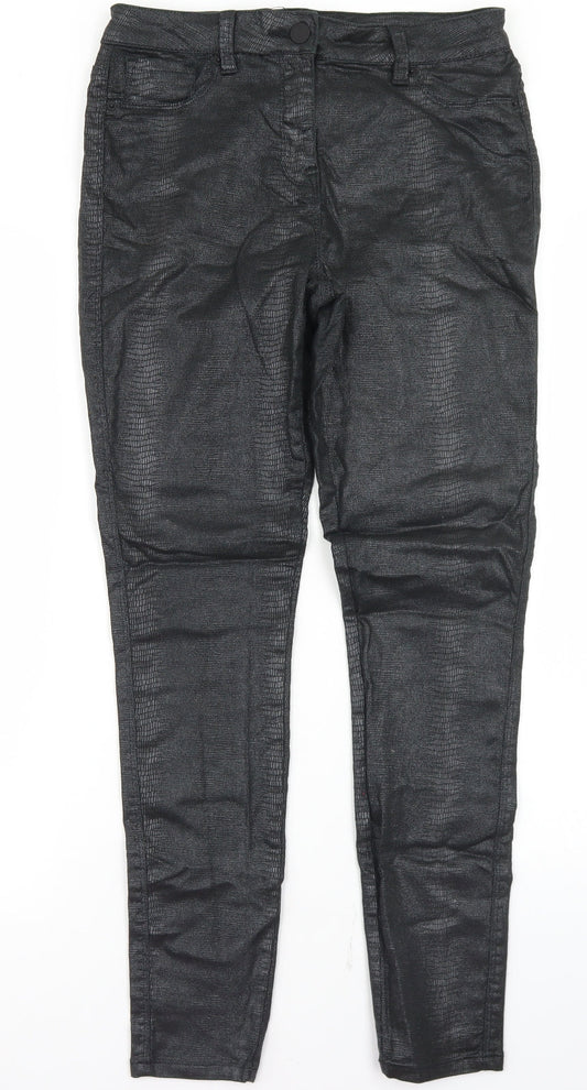 NEXT Womens Black  Cotton Jegging Jeans Size 12 L28 in Regular Button