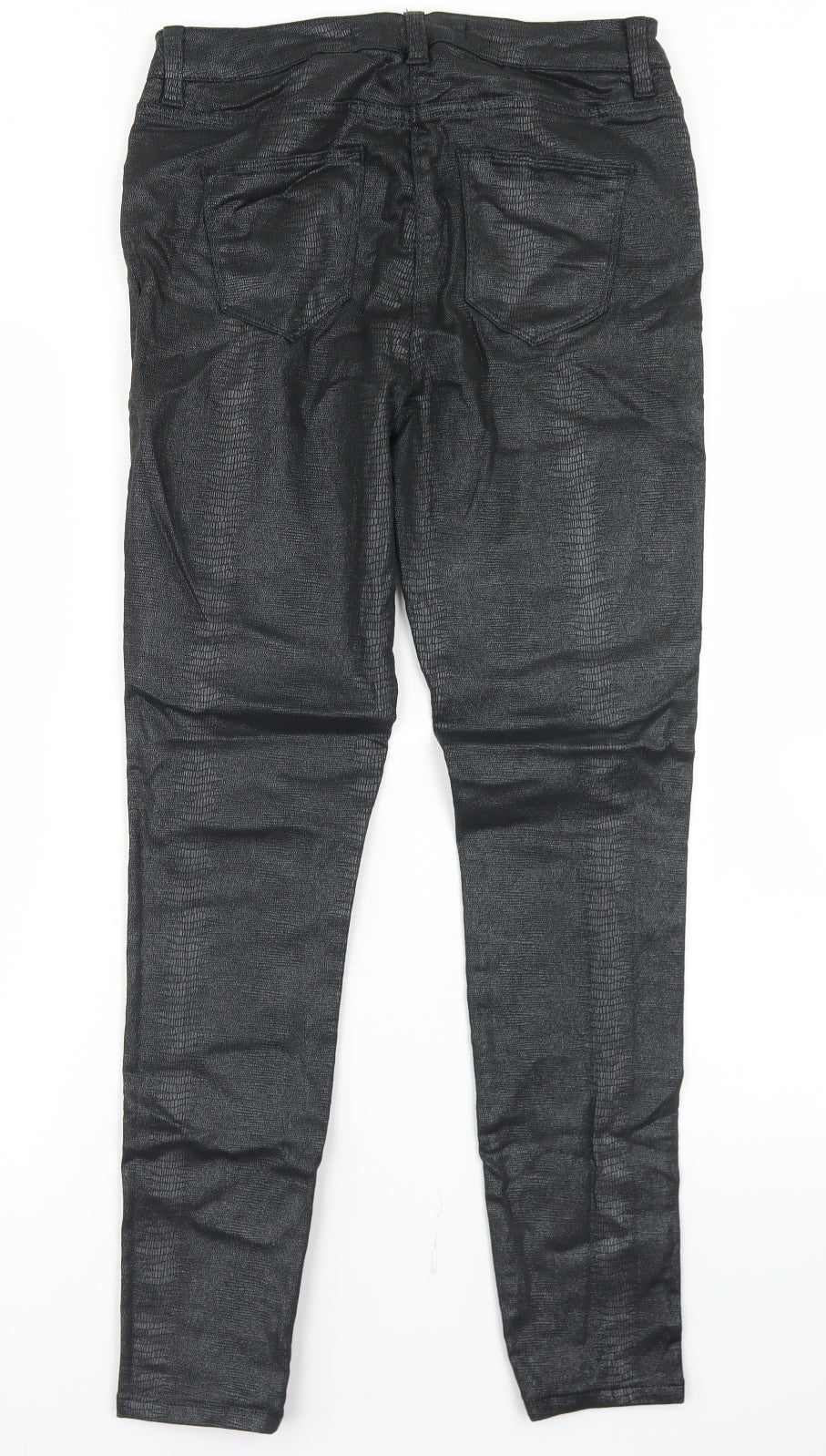 NEXT Womens Black  Cotton Jegging Jeans Size 12 L28 in Regular Button