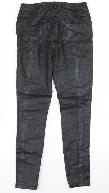 NEXT Womens Black  Cotton Jegging Jeans Size 12 L28 in Regular Button