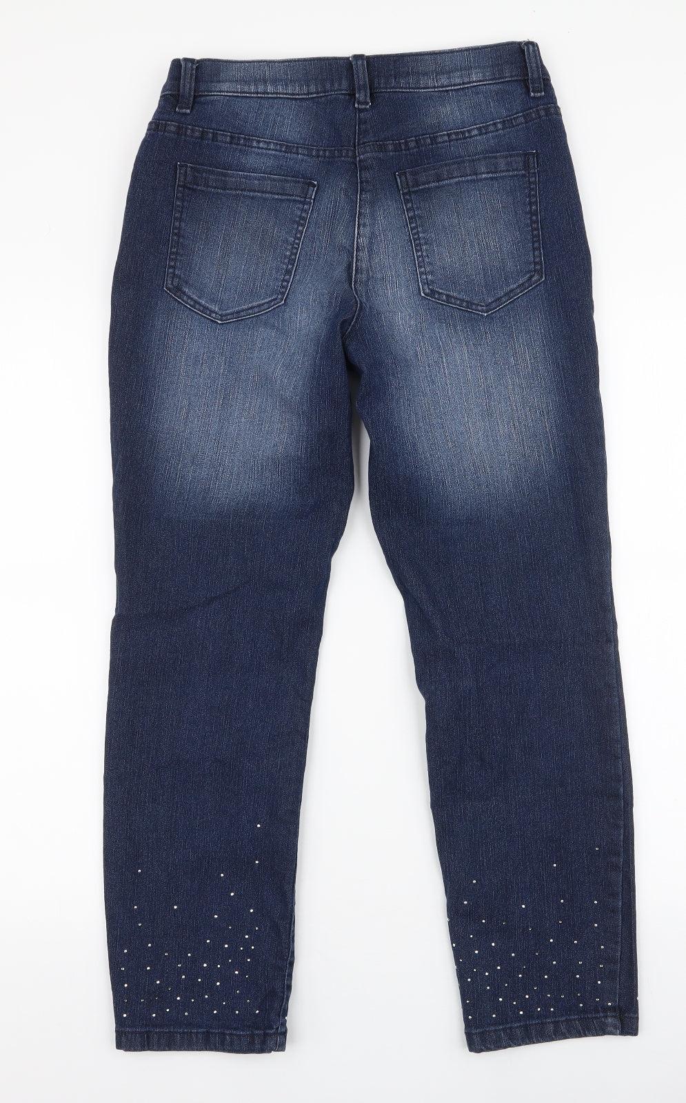 BPC Collection Womens Blue  Cotton Skinny Jeans Size 10 L26 in Regular Zip