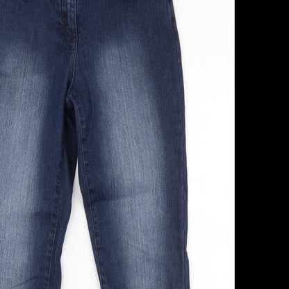 BPC Collection Womens Blue  Cotton Skinny Jeans Size 10 L26 in Regular Zip