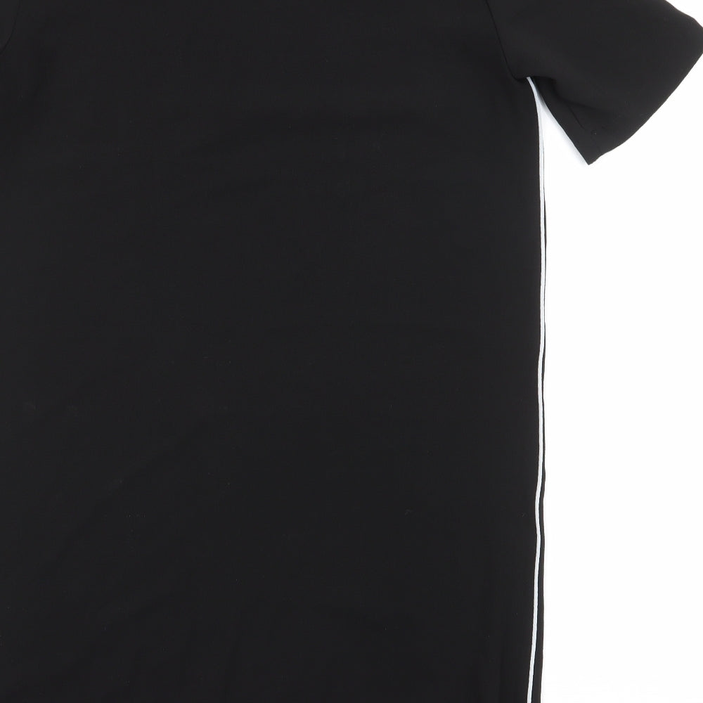 Only Womens Black  Polyester Pencil Dress  Size 10  Round Neck Button